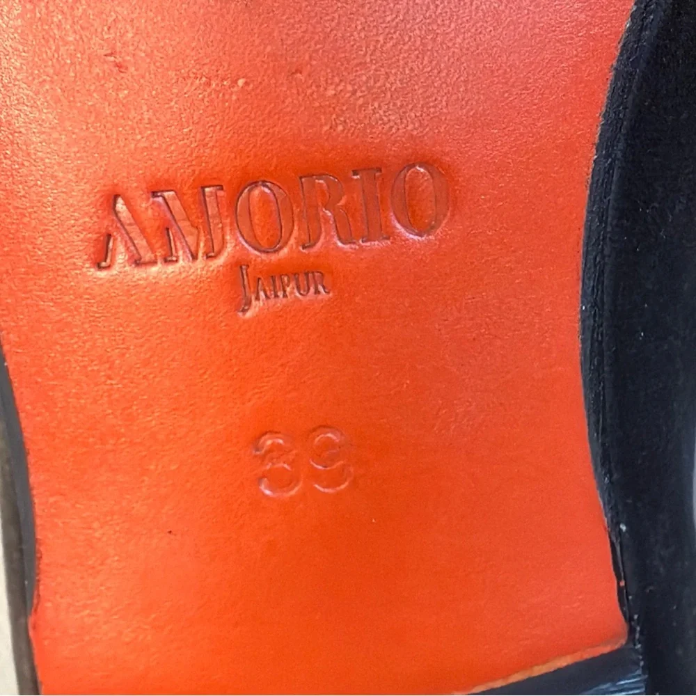 NEW Amorio Jaipur Women Sz 39 Velvet‎ Leather Driving Loafers Brown Elegant Boho